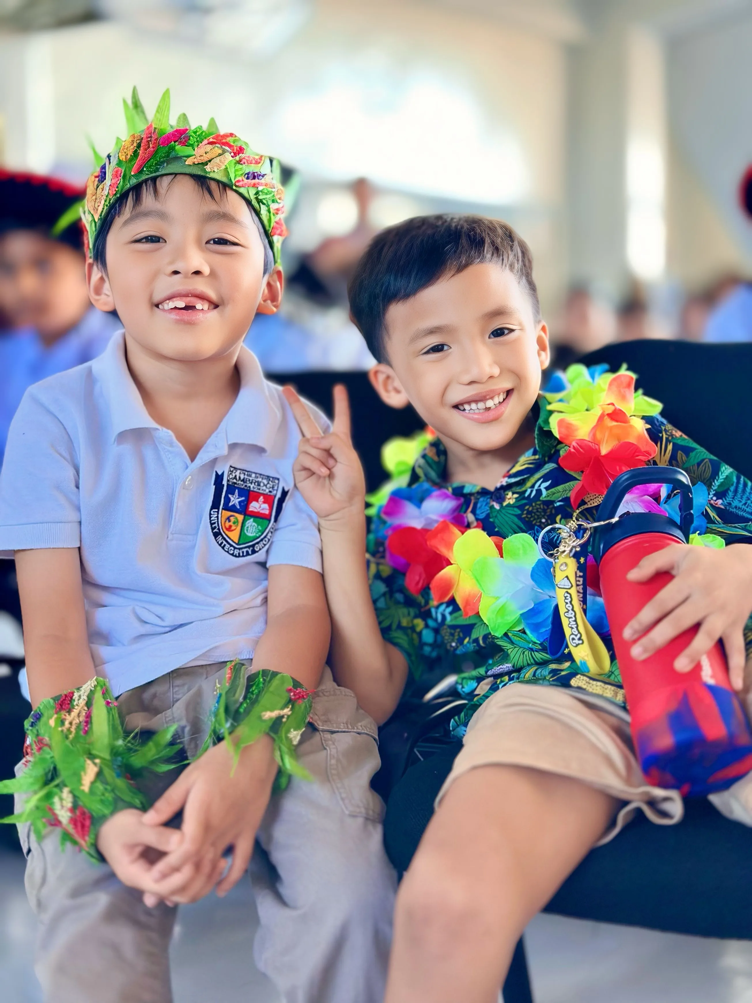 Students participating in a school-wide art exhibition at Philippine Cambridge International School (PCIS), celebrating creativity and artistic expression among students of all ages.