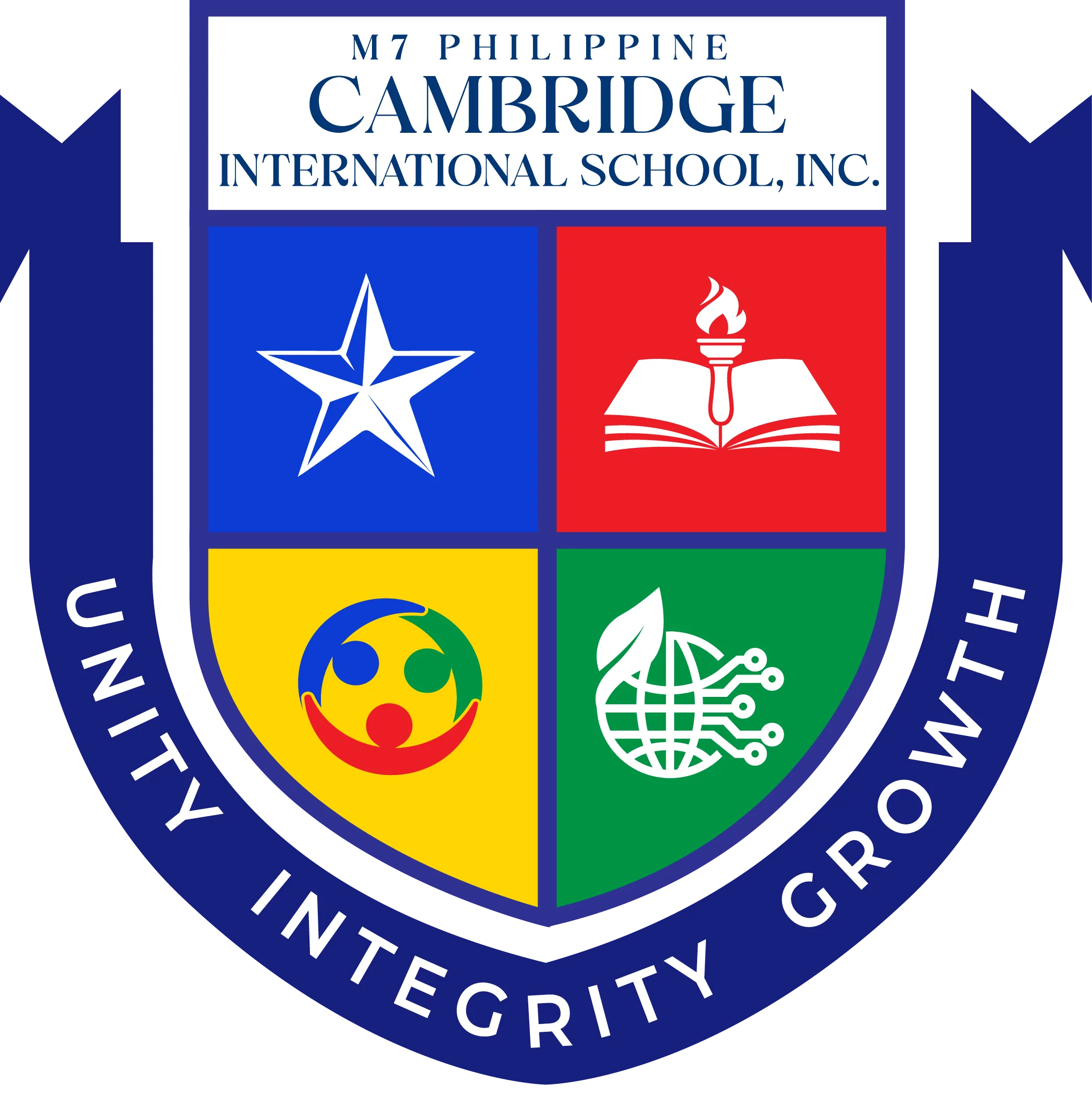 Philippine Cambridge International School (PCIS) logo — an IB-accredited international school in the Philippines offering PYP, MYP, DP, Homeschool programmes, and SEN support services.